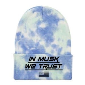 In Musk We Trust USA Flag Elon Funny Tie Dye 12in Knit Beanie