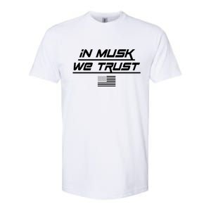 In Musk We Trust USA Flag Elon Funny Softstyle CVC T-Shirt