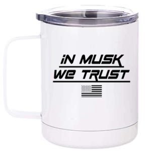 In Musk We Trust USA Flag Elon Funny 12 oz Stainless Steel Tumbler Cup