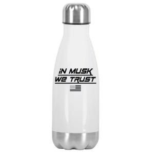 In Musk We Trust USA Flag Elon Funny Stainless Steel Insulated Water Bottle