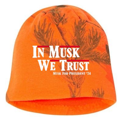 In Musk We Trust Musk For President 2024 Kati - Camo Knit Beanie