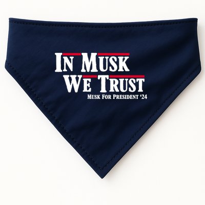 In Musk We Trust Musk For President 2024 USA-Made Doggie Bandana