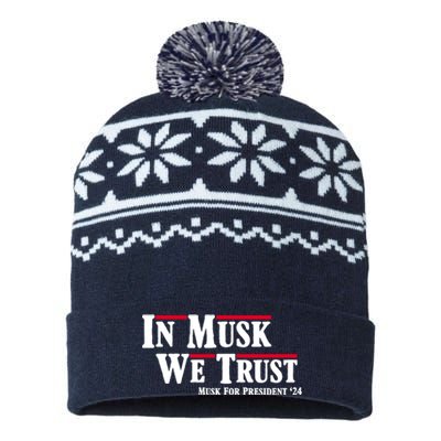 In Musk We Trust Musk For President 2024 USA-Made Snowflake Beanie