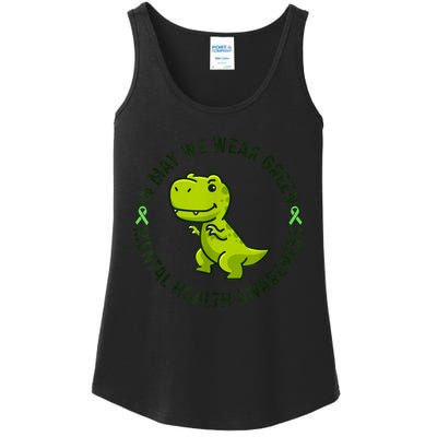 In May We Wear Green For Mental Health Awareness Month Ladies Essential Tank