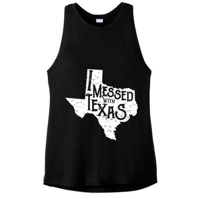 I Messed With Texas Dont Mess With This Texan Ladies PosiCharge Tri-Blend Wicking Tank