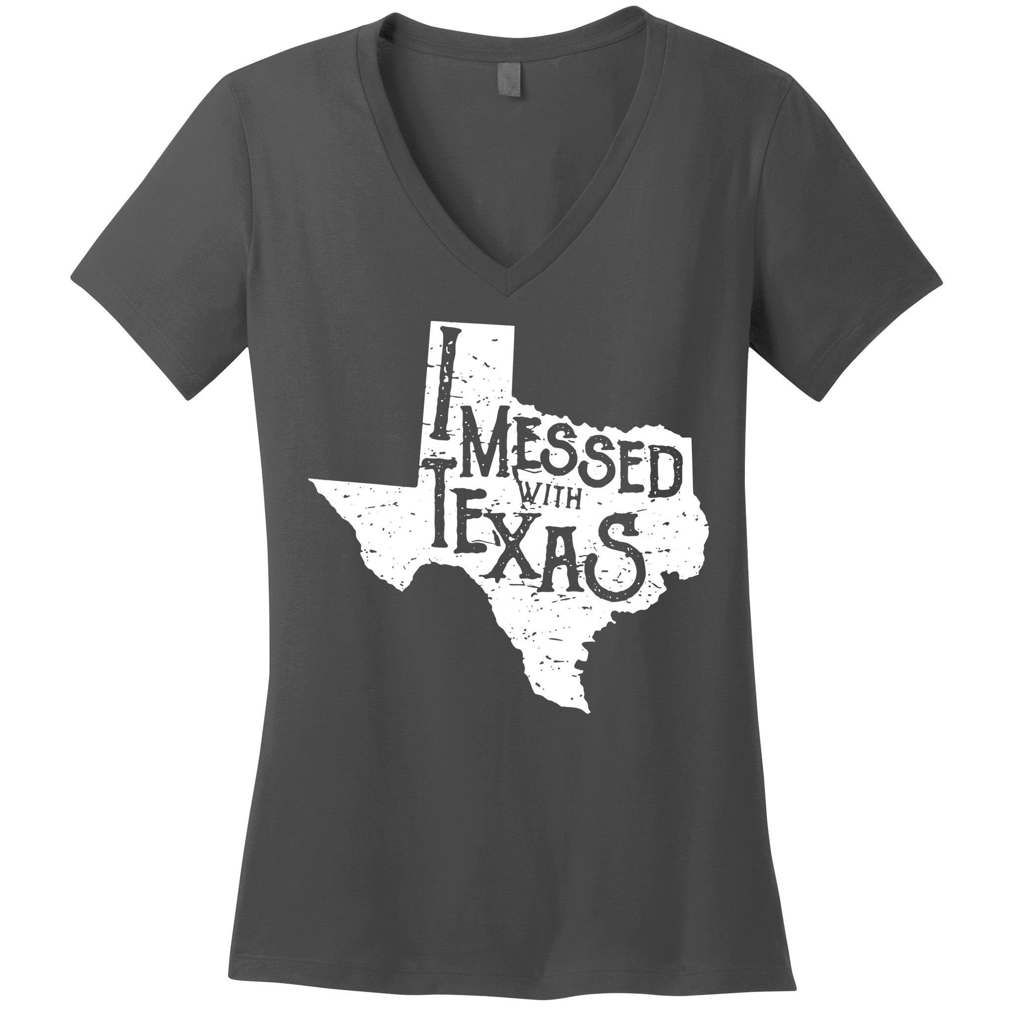 I Messed With Texas Dont Mess With This Texan Women's V-Neck T-Shirt