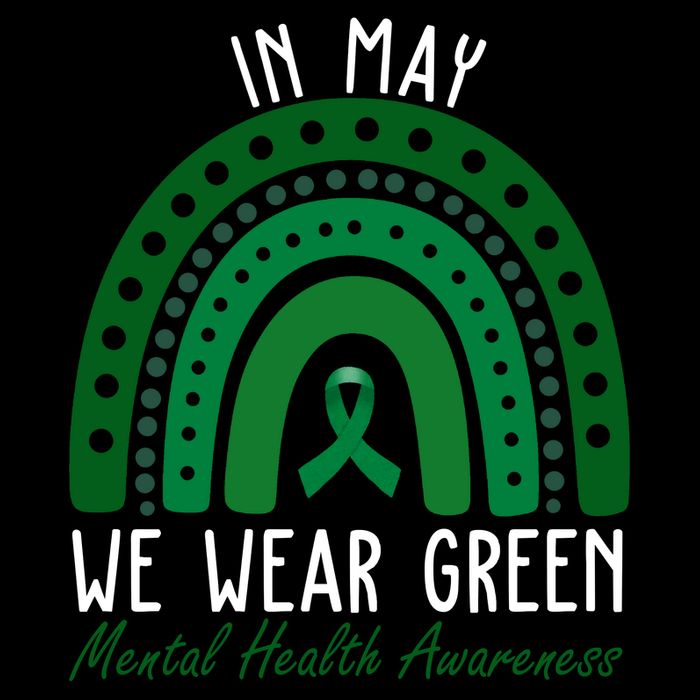 In May We Wear Green For Mental Health Awareness 16 in Basic Backpack