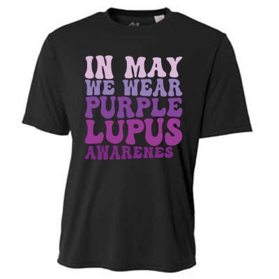 In May We Wear Purple Lupus Awareness Month Groovy Cooling Performance Crew T-Shirt