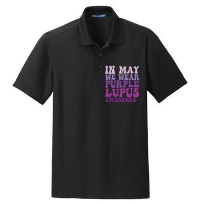 In May We Wear Purple Lupus Awareness Month Groovy Dry Zone Grid Polo