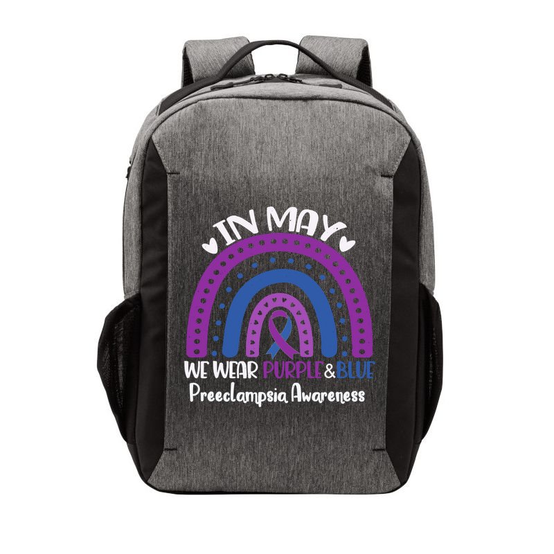 In May We Wear Purple And Blue Preeclampsia Awareness Meaningful Gift Vector Backpack