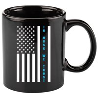 In Musk We Trust USA United States Flag Elon Funny 11oz C Handle Ceramic Mug