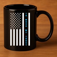 In Musk We Trust USA United States Flag Elon Funny 11oz C Handle Ceramic Mug