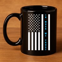 In Musk We Trust USA United States Flag Elon Funny 11oz C Handle Ceramic Mug