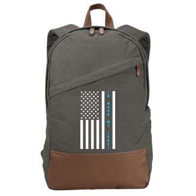 In Musk We Trust USA United States Flag Elon Funny Cotton Canvas Backpack