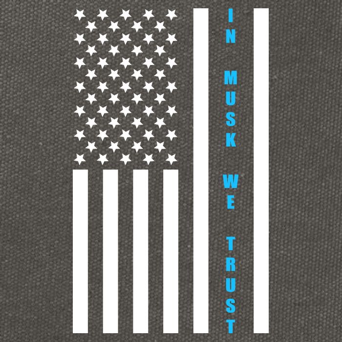 In Musk We Trust USA United States Flag Elon Funny Cotton Canvas Backpack