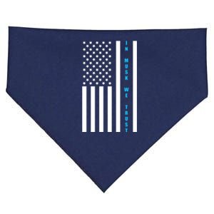 In Musk We Trust USA United States Flag Elon Funny USA-Made Doggie Bandana