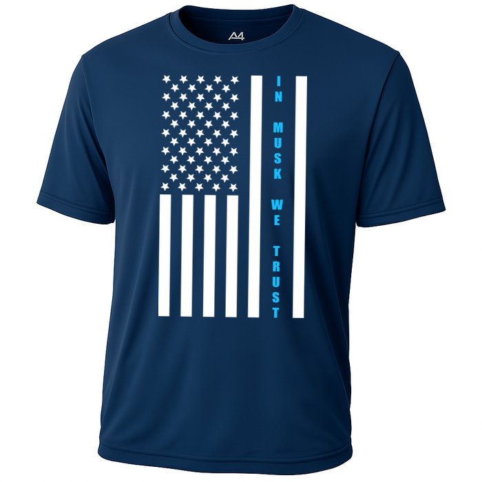 In Musk We Trust USA United States Flag Elon Funny Cooling Performance Crew T-Shirt