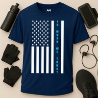 In Musk We Trust USA United States Flag Elon Funny Cooling Performance Crew T-Shirt