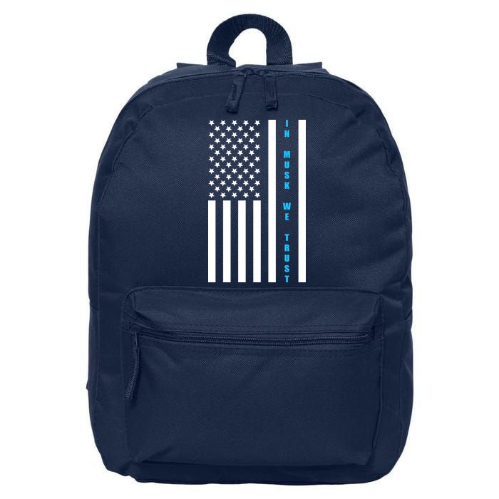 In Musk We Trust USA United States Flag Elon Funny 16 in Basic Backpack