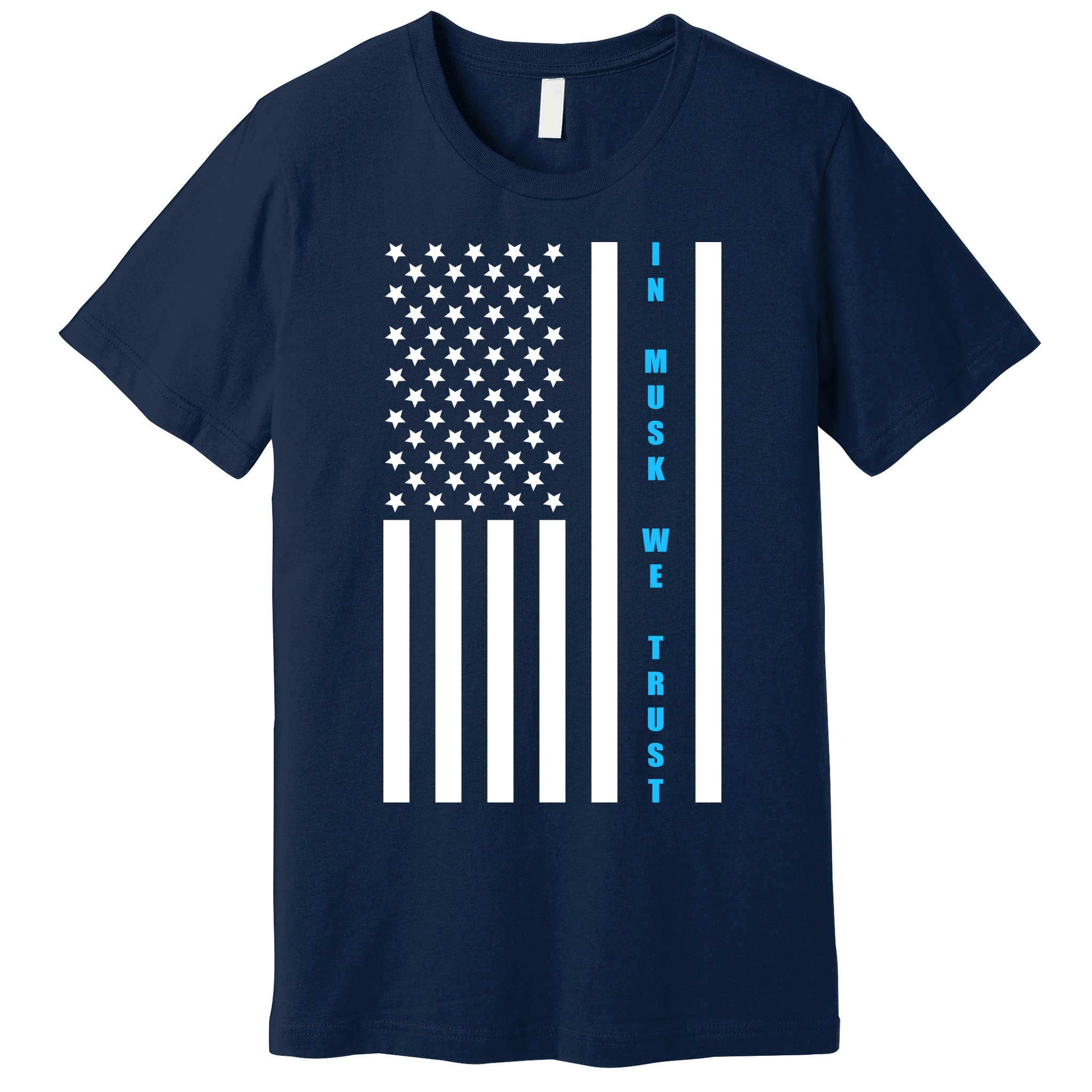 In Musk We Trust USA United States Flag Elon Funny Premium T-Shirt