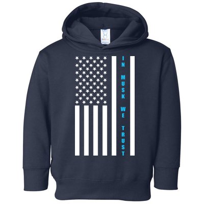 In Musk We Trust USA United States Flag Elon Funny Toddler Hoodie