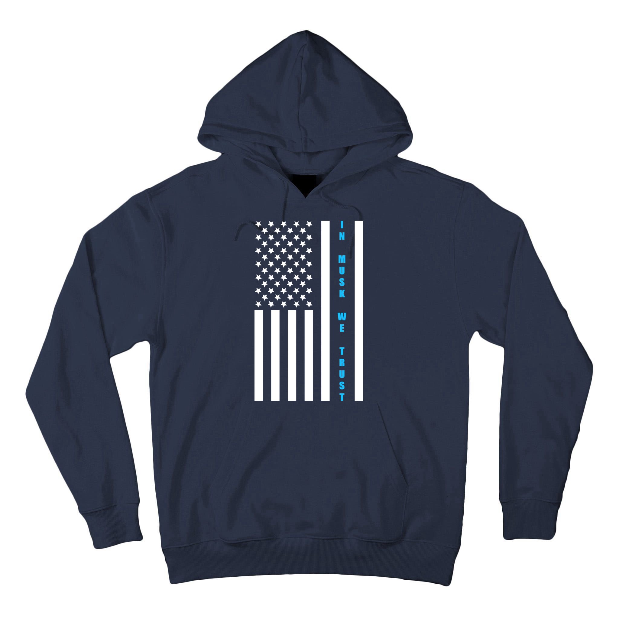 In Musk We Trust USA United States Flag Elon Funny Tall Hoodie