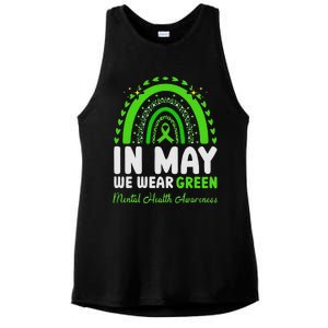 In May We Wear Green Mental Health Awareness Ladies PosiCharge Tri-Blend Wicking Tank