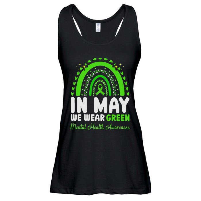 In May We Wear Green Mental Health Awareness Ladies Essential Flowy Tank