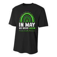 In May We Wear Green Mental Health Awareness Youth Performance Sprint T-Shirt