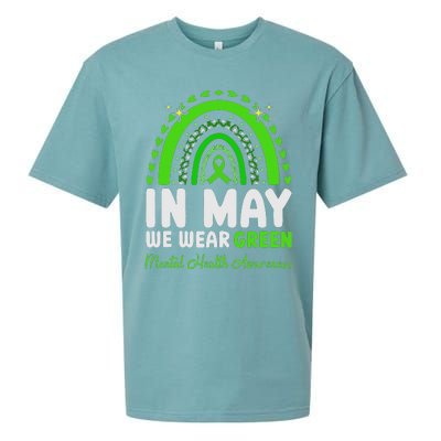 In May We Wear Green Mental Health Awareness Sueded Cloud Jersey T-Shirt