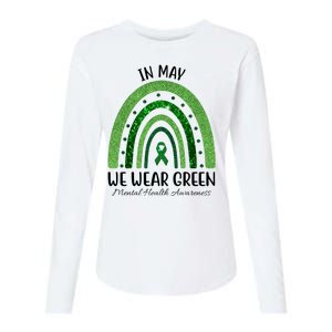 In May We Wear Green Mental Health Awareness Rainbow Womens Cotton Relaxed Long Sleeve T-Shirt