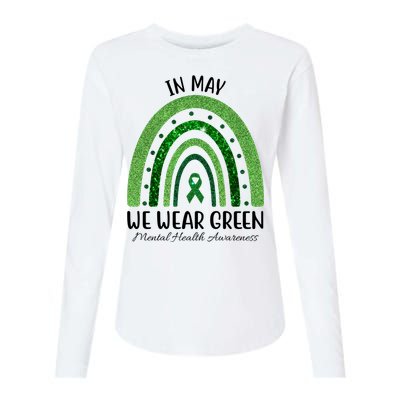 In May We Wear Green Mental Health Awareness Rainbow Womens Cotton Relaxed Long Sleeve T-Shirt