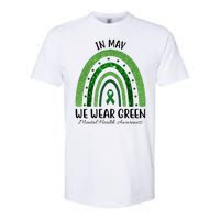 In May We Wear Green Mental Health Awareness Rainbow Softstyle CVC T-Shirt