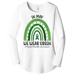 In May We Wear Green Mental Health Awareness Rainbow Women's Perfect Tri Tunic Long Sleeve Shirt