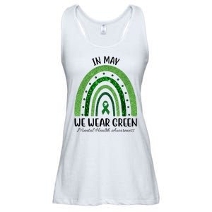 In May We Wear Green Mental Health Awareness Rainbow Ladies Essential Flowy Tank