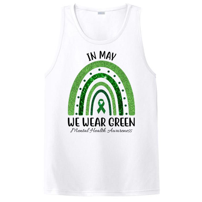 In May We Wear Green Mental Health Awareness Rainbow PosiCharge Competitor Tank