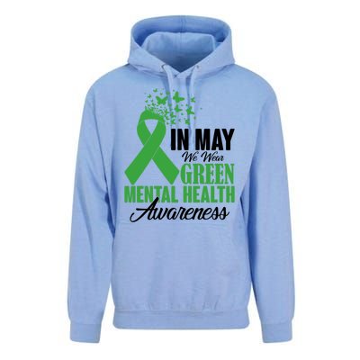 In May We Wear Green Mental Health Awareness Month Warrior Unisex Surf Hoodie