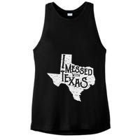 I Messed With Texas DonT Mess With This Texan Funny Texas Ladies PosiCharge Tri-Blend Wicking Tank
