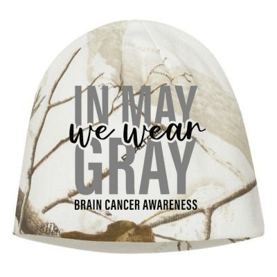 In May We Wear Gray Brain Cancer Tumor Awareness Kati - Camo Knit Beanie