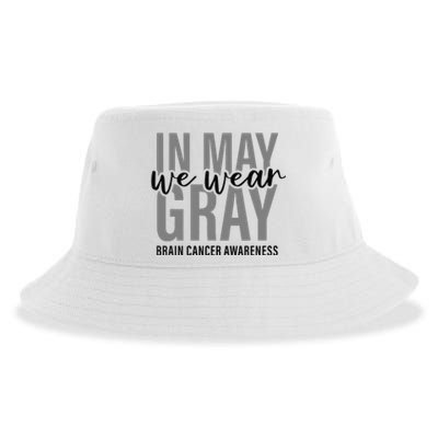 In May We Wear Gray Brain Cancer Tumor Awareness Sustainable Bucket Hat