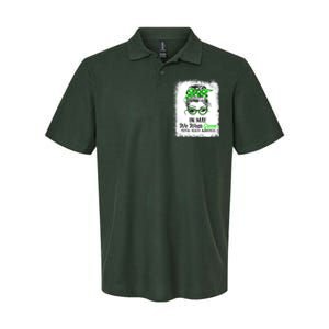 In May We Wear Green Mental Health Awareness Messy Bun Softstyle Adult Sport Polo