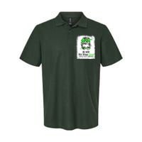 In May We Wear Green Mental Health Awareness Messy Bun Softstyle Adult Sport Polo