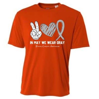 In May We Wear Gray Brain Cancer Awareness Month Meaningful Gift Cooling Performance Crew T-Shirt