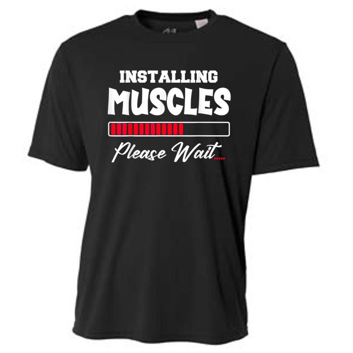 Installing Muscles Weightlifting Funny Fitness Motivation Cooling Performance Crew T-Shirt