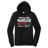 Installing Muscles Weightlifting Funny Fitness Motivation Women's Pullover Hoodie