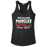 Installing Muscles Weightlifting Funny Fitness Motivation Ladies PosiCharge Competitor Racerback Tank