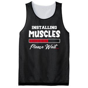 Installing Muscles Weightlifting Funny Fitness Motivation Mesh Reversible Basketball Jersey Tank