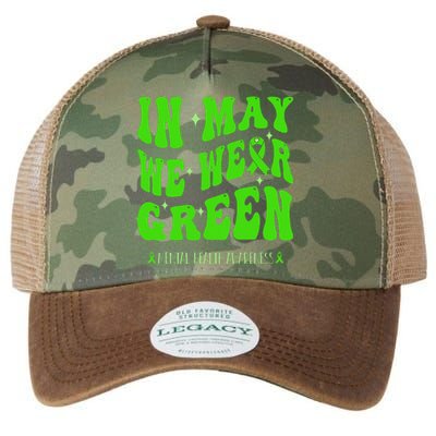 In May We Wear Green Mental Health Awareness Legacy Tie Dye Trucker Hat