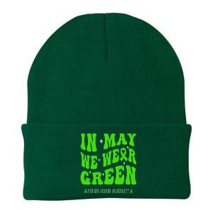 In May We Wear Green Mental Health Awareness Knit Cap Winter Beanie