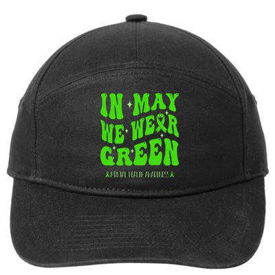 In May We Wear Green Mental Health Awareness 7-Panel Snapback Hat